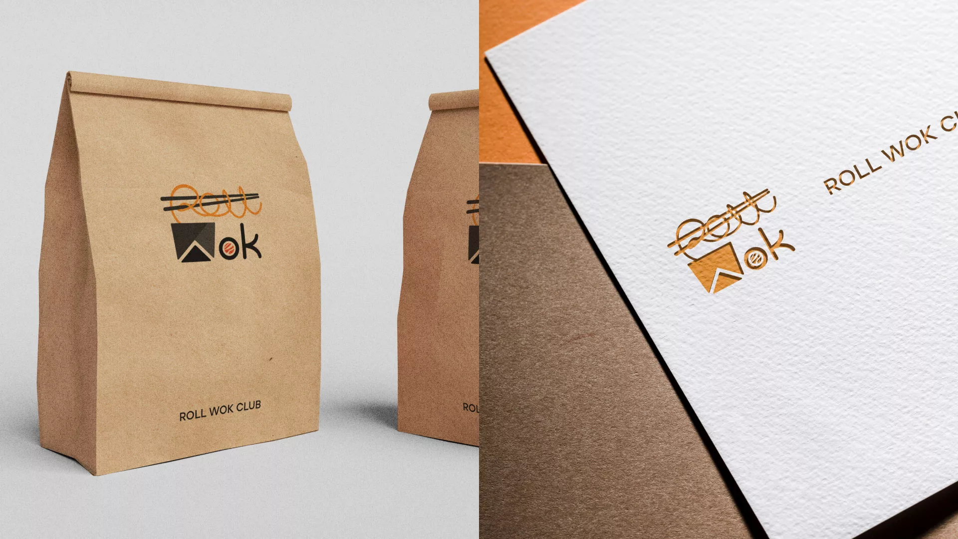 Разработка логотипа суши-бара «Roll Wok Club» в Вятских Полянах