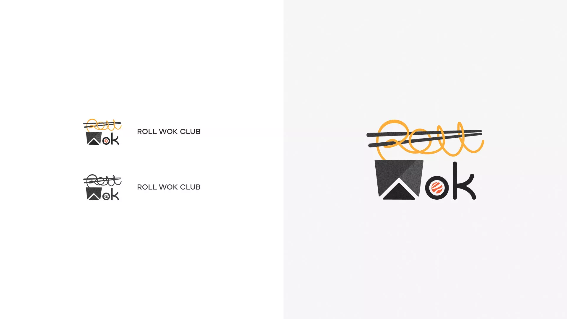 Разработка логотипа суши-бара «Roll Wok Club» в Вятских Полянах